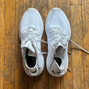 All-White Knit Sneakers